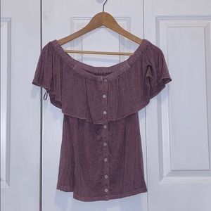Soft and Sexy American Eagle Off the Shoulder Top